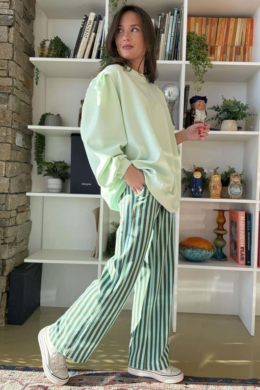 Nova Soft Tech Puff Sleeve Sweatshirt Spearmint  